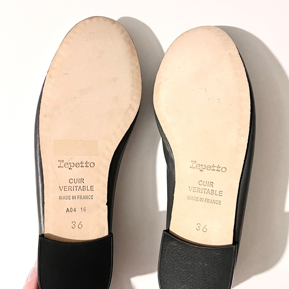 NEW, Repetto Cendrillon Ballet Flats in Limited-Edition Dark Grey Leather - Picture 7 of 14